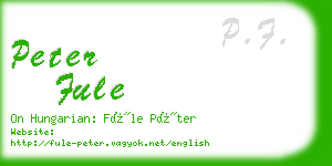 peter fule business card